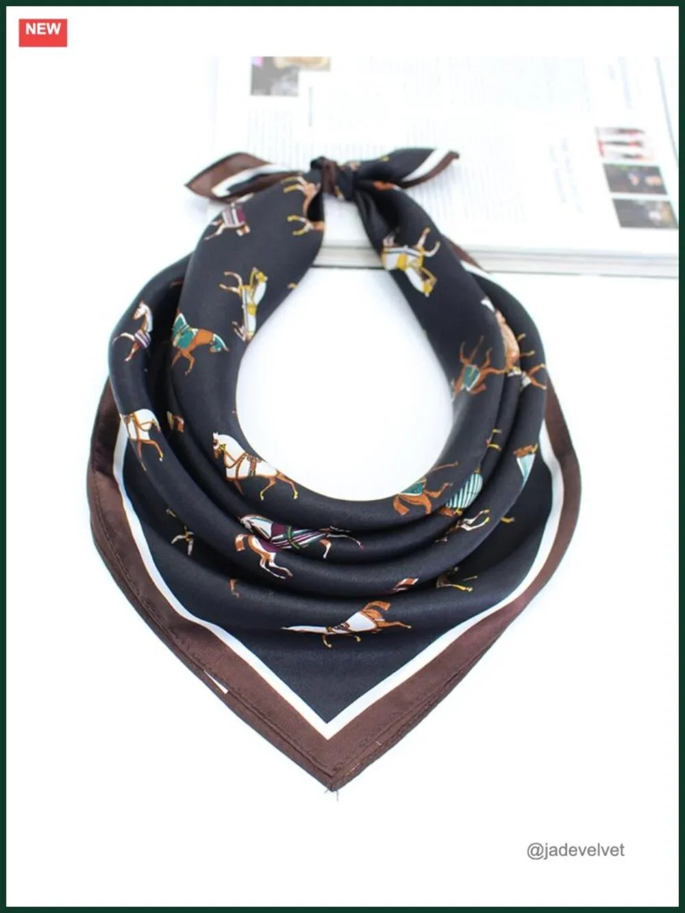 100% Pure Mulberry Silk Small Square Scarf 21x21 Digital Printed Neckerchief